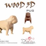 Quebra cabeças 3d pug decoração ornamento enfeite