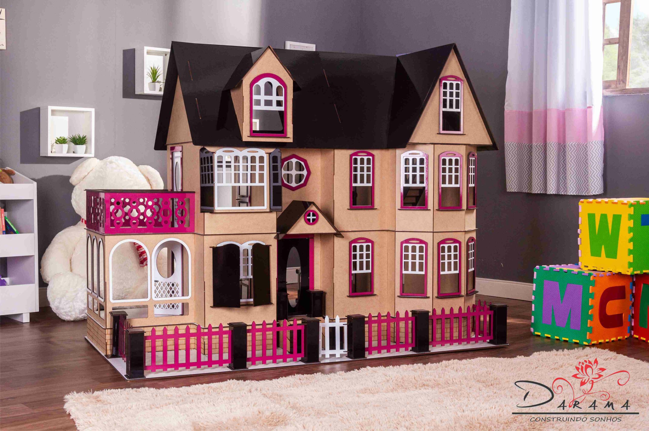 Casa Da Barbie Mansão Dos Sonhos Grande Com Móveis 1,20m