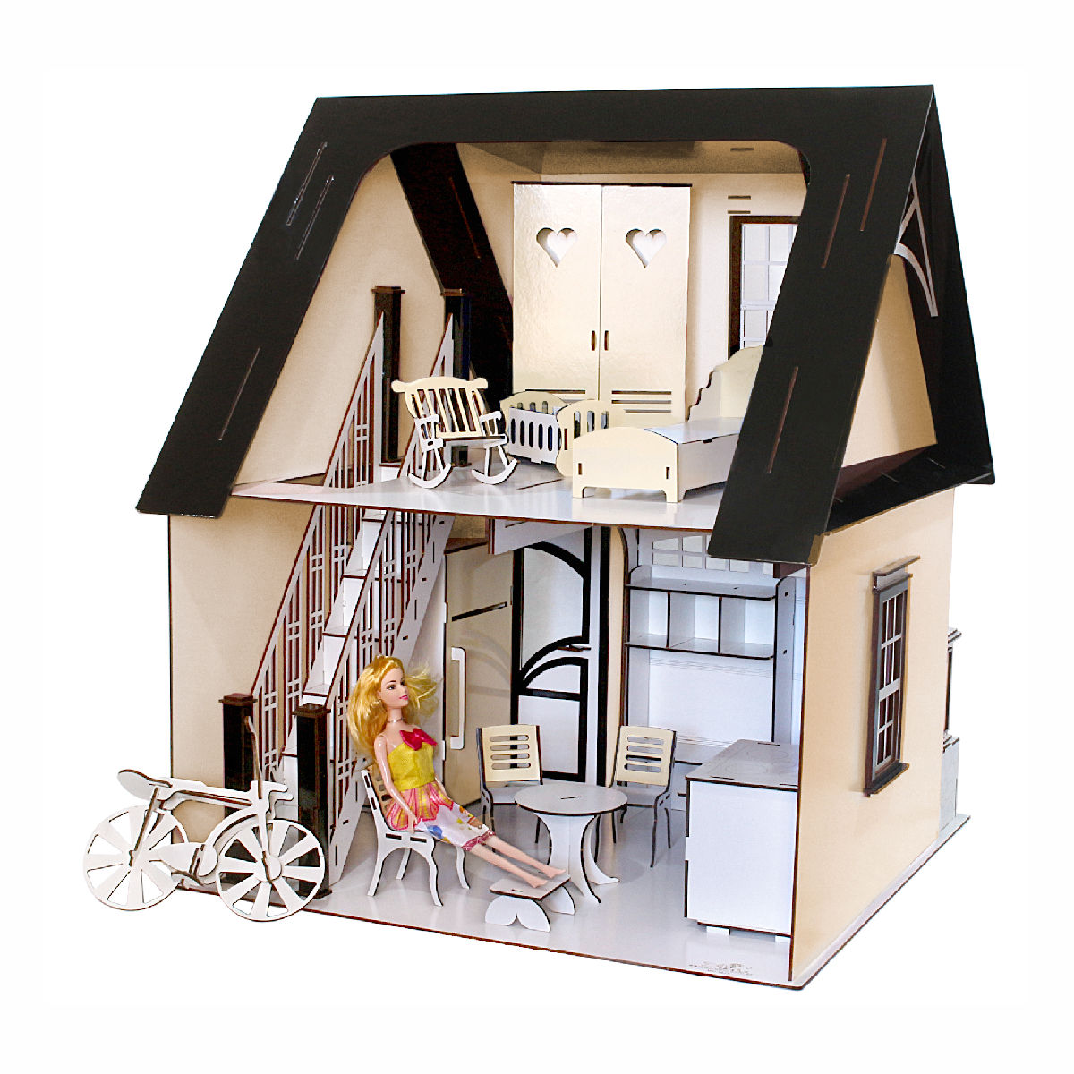 Casa Bonecas Escala Barbie Com Garagem Milla Rubrum Darama no Shoptime