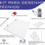 Kit Desenho Técnico Prancheta Engenharia ARQUITETURA A3 ACRILICO Esquadro 32 Compasso 303 GABARITO BORRACHA Regua 30 CM