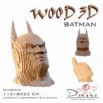 Quebra cabeças 3D BATMAN Busto MDF 3mm NATURAL - Darama