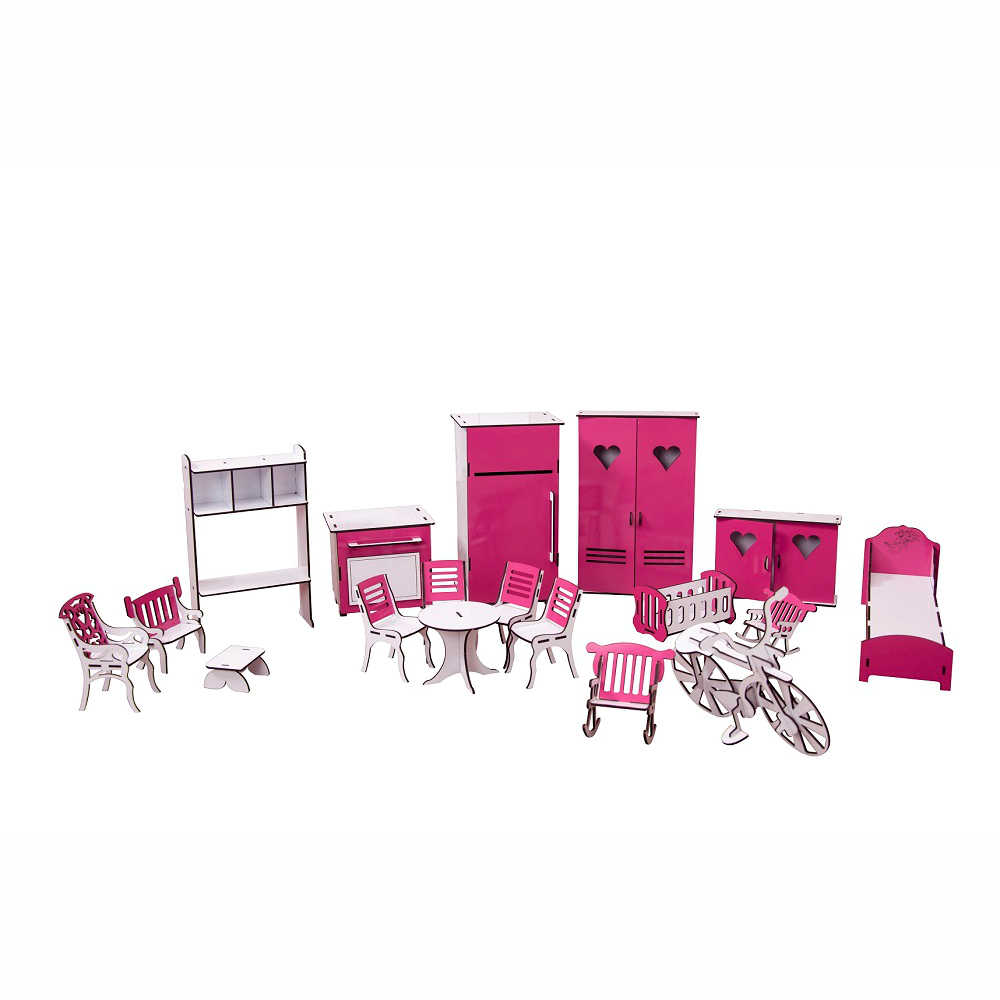 Kit Casa Bonecas Barbie E Móveis Lian Crem A+B – Darama – Loja