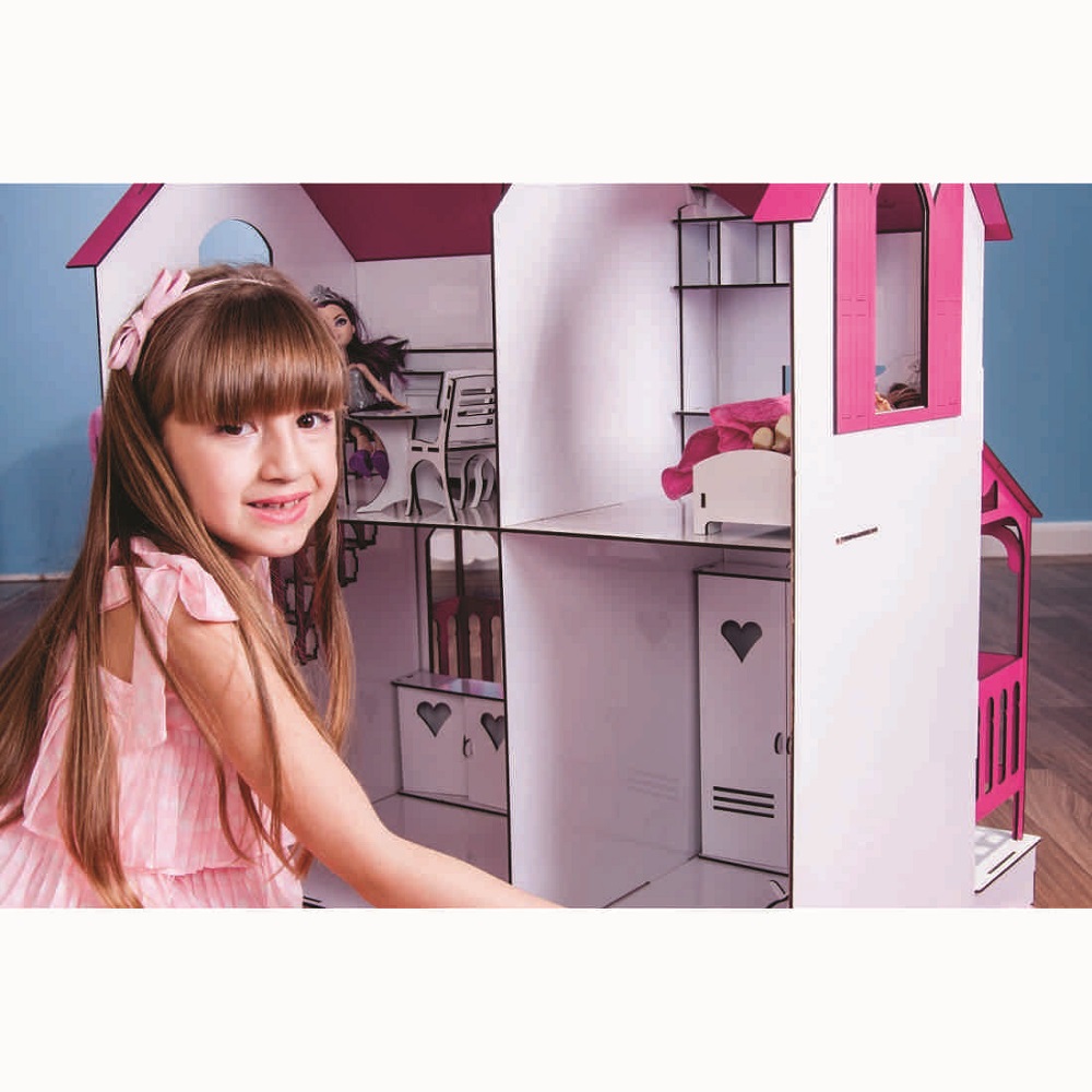 Kit Casa Bonecas Barbie E Móveis Lian Crem A+B – Darama – Loja