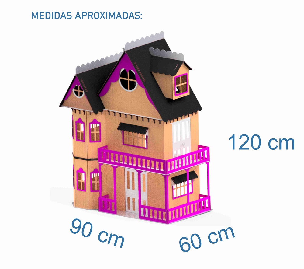 Casa de Bonecas Escala Barbie Modelo Emily Princesa - Darama