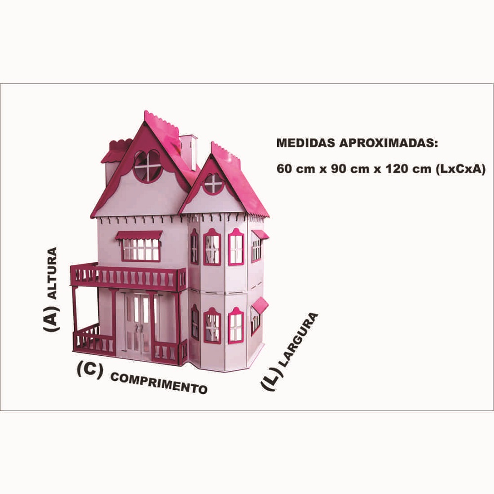 Kit Casa Bonecas Barbie E Móveis Lian Crem A+B – Darama – Loja