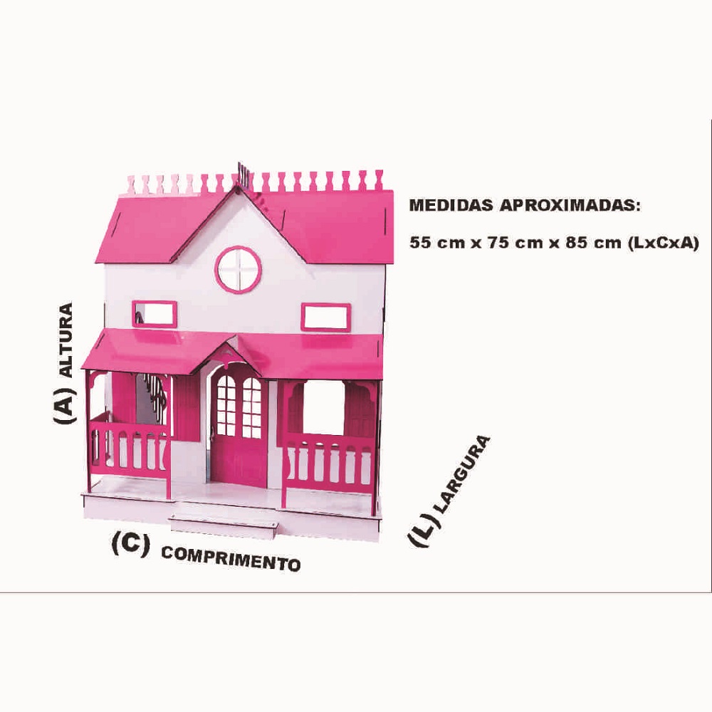 Casa de Bonecas Escala Barbie Modelo Stefannie Eco – Darama – Loja