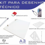 Kit Desenho Técnico Prancheta Engenharia ARQUITETURA A3 FORMICA Esquadro 32 Compasso 303 GABARITO BORRACHA Regua 30 CM