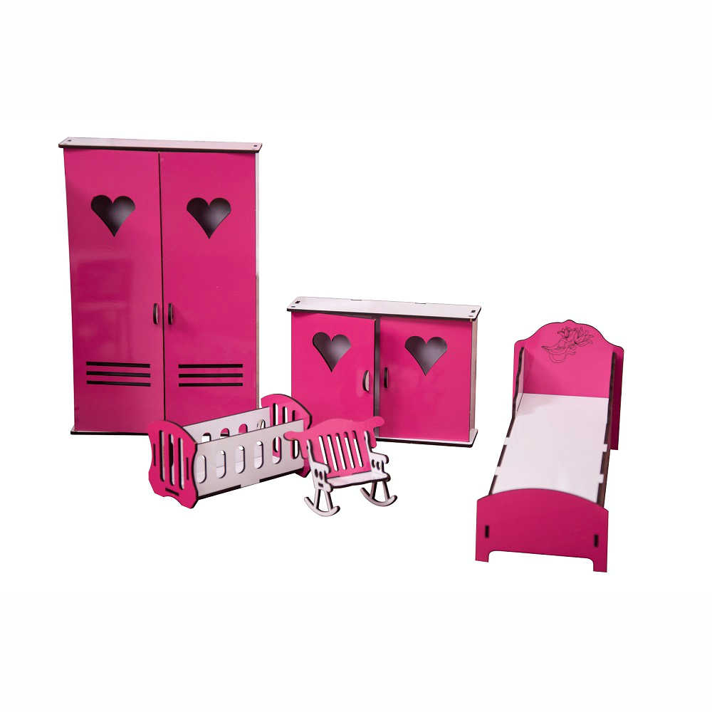 Kit Casa De Bonecas Barbie E Moveis Lian Em Mdf Cru 18 Pc - Darama no  Shoptime