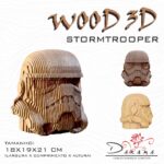 Quebra cabeça 3D Storm Trooper Busto MDF NATURAL Darama